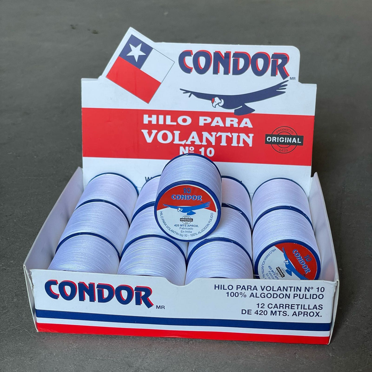 Hilo Condor N°10 - 100% Algodón Pulido - 420mt (12un)